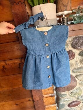 Penelope Mack 3-Piece Chambray Set – Size 12M Baby Girl